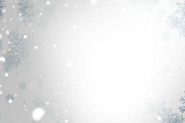 Creating light grey-white gradient backdrop with stylized snowflakes and falling snow bokeh dots