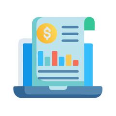 Digital Finance Report with Charts on a Laptop Screen