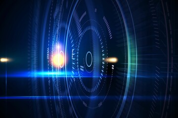 Futuristic black background with circles