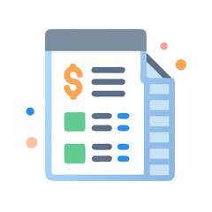 Abstract flat design financial document with dollar sign icon