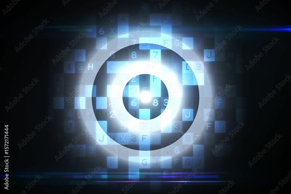 Poster digital target over computing design