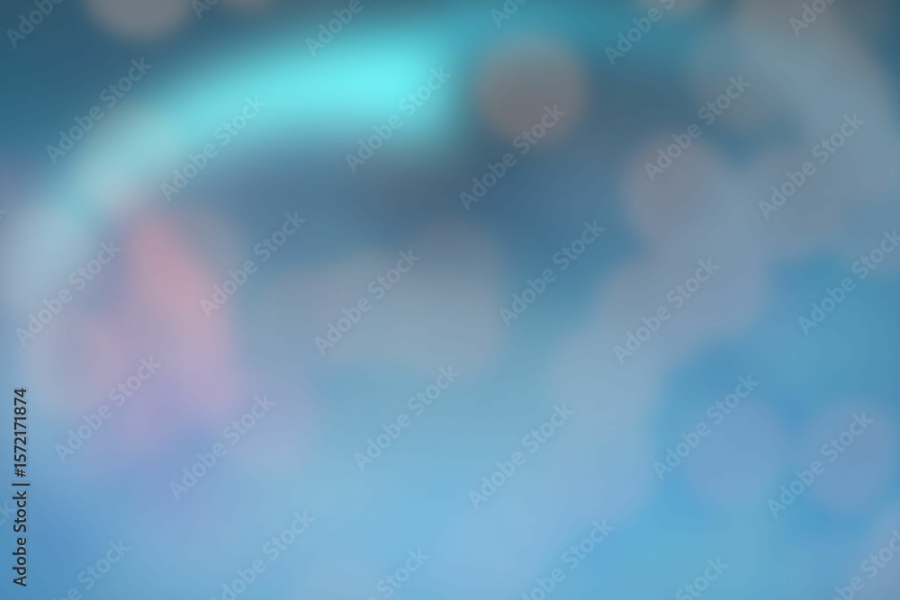 Poster abstract backdrop is showing flat design blue gradients with pastel bokeh circles across frame