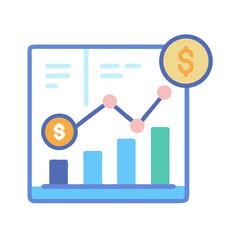 Financial growth chart showcasing market trend and revenue increase