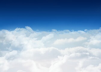 Bright blue sky over clouds