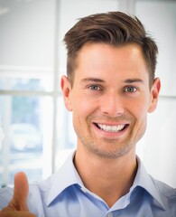 Casual businessman smiling