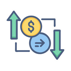 Money transfer vector illustration for investment financial concept