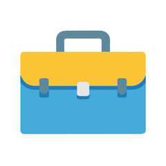 Blue and Yellow Briefcase on White Background Illustration