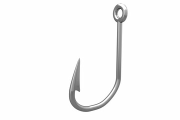 Close-up metal fishing hook