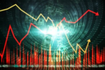 Composite image of graph and money