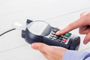 Man paying with credit card