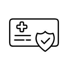 Health insurance card with shield symbol for protection concept  
