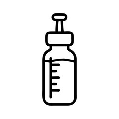 Fototapeta premium Vaccine vial with measurement markings in minimalist line art style 