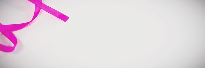 Pink ribbon on whitebqckground
