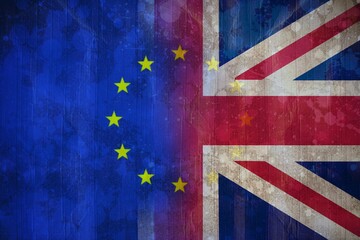 EU flag and Great britain flag