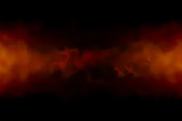 Ingelijste posters Vlam glowing red orange flame-like band is streaming across dark void background in flat design style  © vectorfusionart