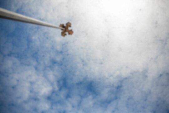 Fototapeta Low angle view of floodlight