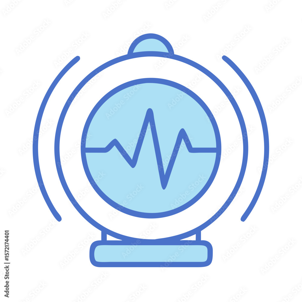 Poster stylized icon of signal with waves and signal line