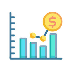 Stylized bar graph illustrating financial growth and profit increase