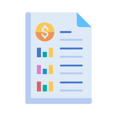 Financial report flat illustration icon isolated on background