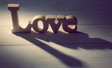 Digital composite of word love