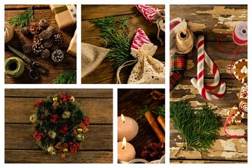 Candle candy and Christmas decoration