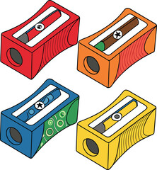 Pencil Sharpener Vector Graphic – Educational and Office Tool Design