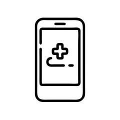 Obraz premium Mobile phone displaying medical app concept icon 