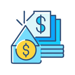 Dollar symbol icon illustrating financial transactions and investment