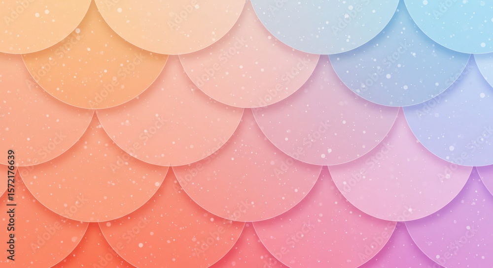Poster pastel gradient fish scales background with soft colors and subtle textures design