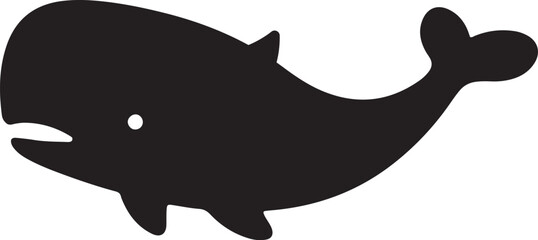 Obraz premium Whale Silhouettes in Vector Design Icon Format for Nautical Artworks and Décor.