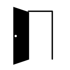 Minimalist vector illustration of a door with clean lines and a simple design, ideal for architecture, real estate, home decor, access, security, and construction-themed visuals.