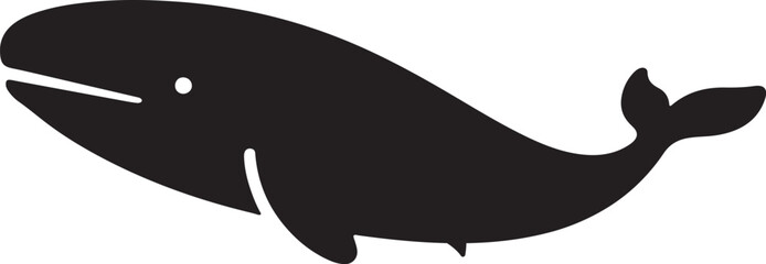 Black Whale Vector Silhouettes Perfect Icon Design for Stickers and Merchandise.