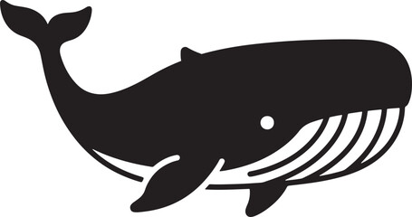 Obraz premium Editable Whale Silhouette Vector Icon for Graphic Design and Branding Projects.