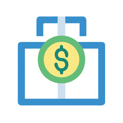 Secured investment flat design icon with money symbol inside