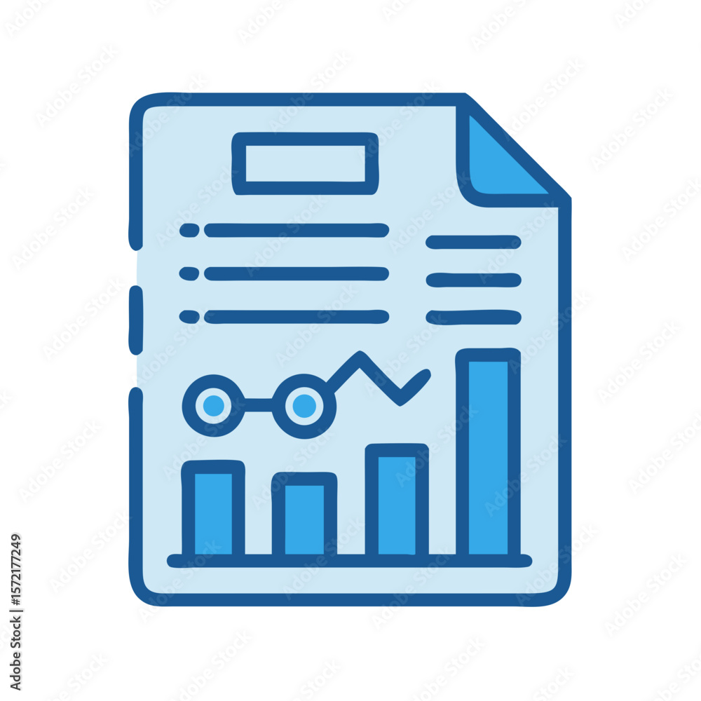 Poster data analysis document with graph and information design element