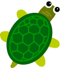 Cute Turtle Character Illustration – Green Sea Turtle Clipart