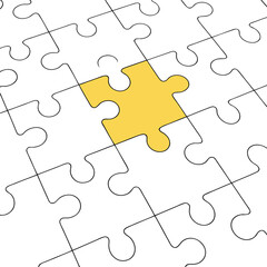 Isolated 3D Puzzle on White – Clean Concept for Games, Logic, and Learning