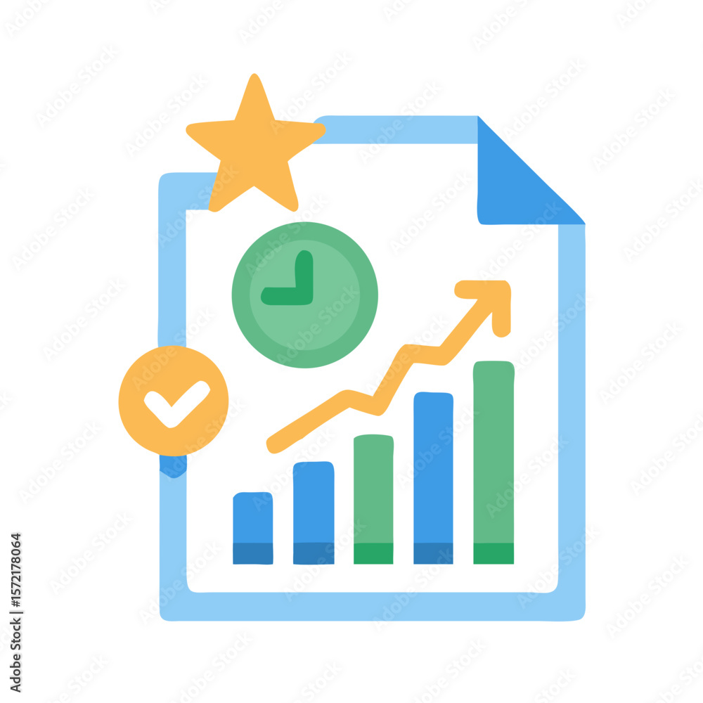 Poster performance report shows upward trend with star rating icon