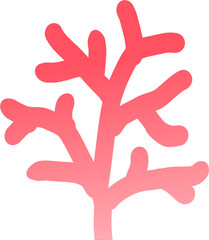 Red Coral Illustration – Flat Style Ocean Plant Clipart