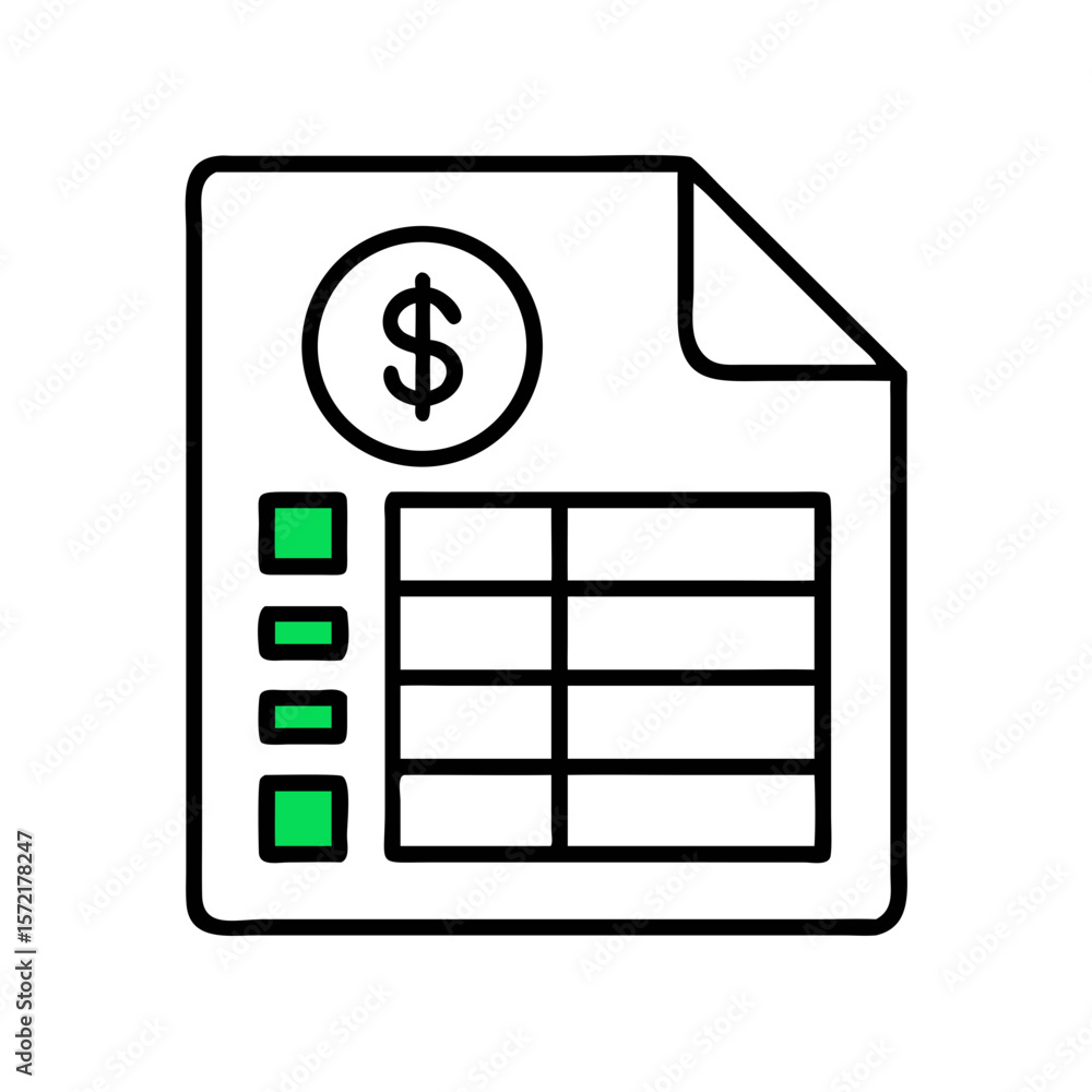 Poster abstract green rectangles on white background suggesting coding lists