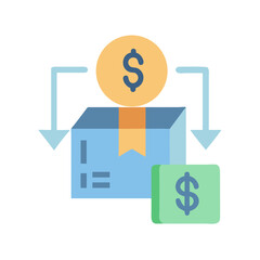 E-commerce financial transaction concept represented by a flat icon