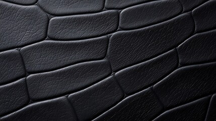 Fototapeta premium Black Crocodile Leather Texture Background