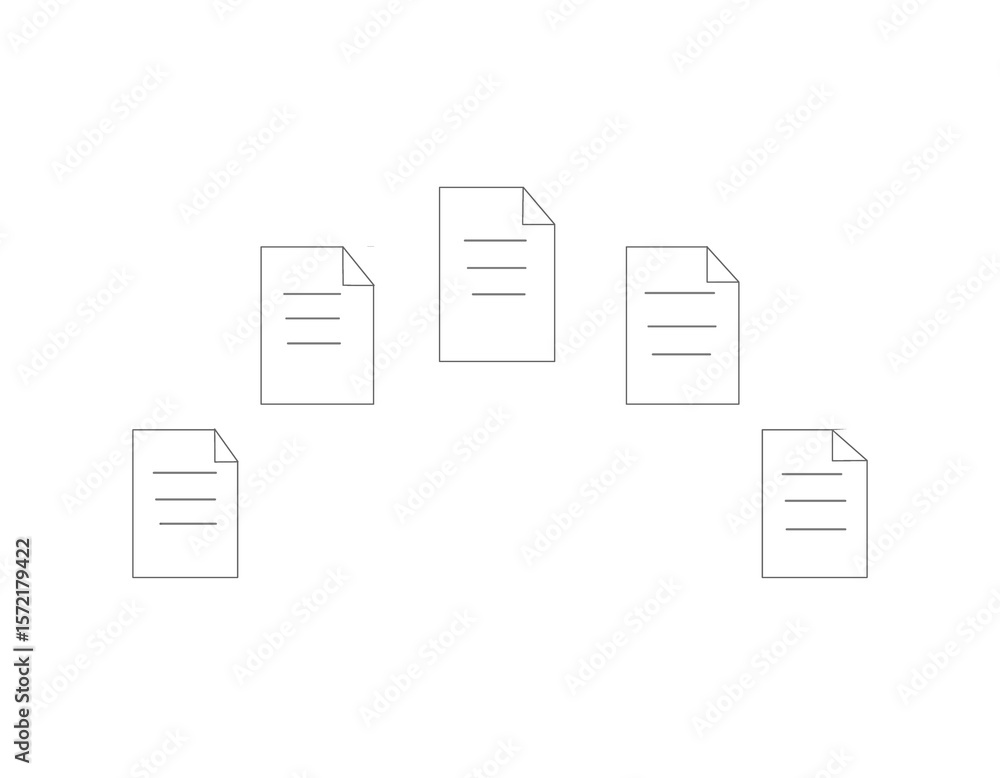 Fototapete floating documents and files concept. digital data in motion. paperless file visualization.