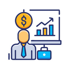 Financial growth presentation with a dollar sign and graph
