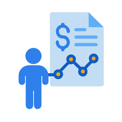 Financial advisor presenting a positive financial report, stock image