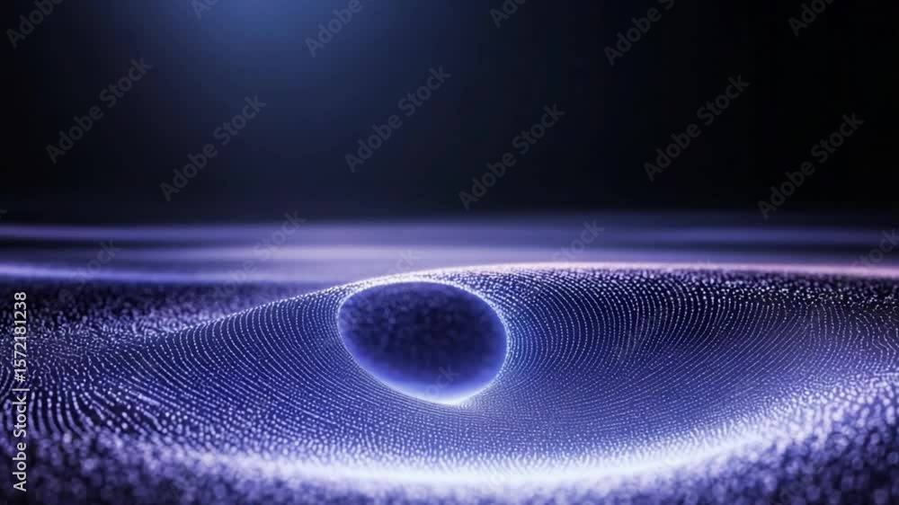 Poster digital galaxy: abstract digital art depicting a glowing orb nestled within a field of shimmering pa