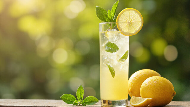 fresh lemonade with mint