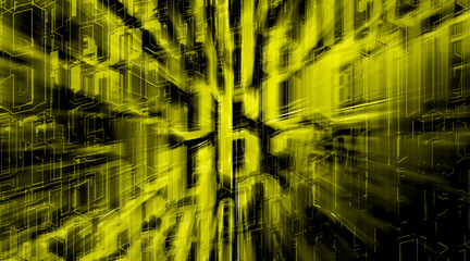 abstract yellow and black numbers and yellow speed laser in black background, decor, fashion, banner, template, picture, background, copy space