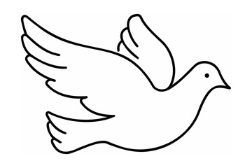 Dove in flight outline bird flying