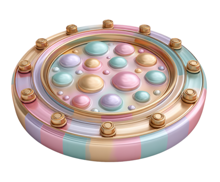 Abstract Pastel Candy Sphere Sculpture Round Design Geometric Art Modern on transparent background